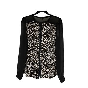 NEXT. Animal Print Women’s Black/Tan Dress Shirt. SZ.10 (M). NWOT.